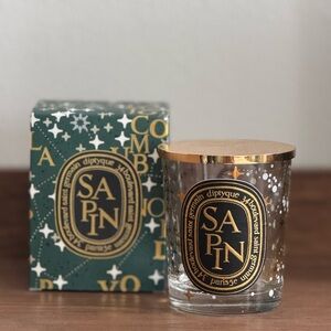Diptyque Limited Holiday Edition Sapin Candle Jar only with lid and box